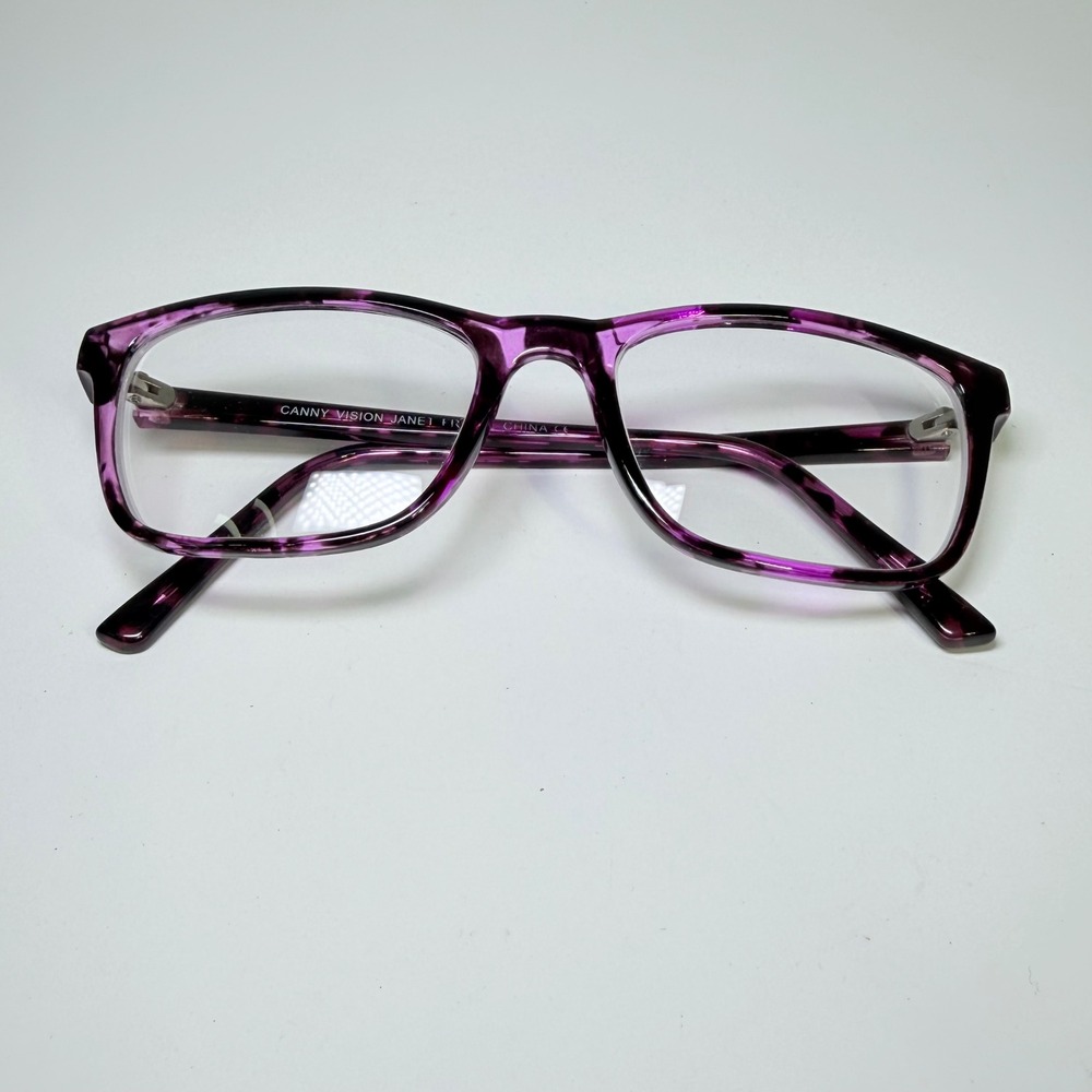 Canny Vision Janet Purple Tortoise Rectangular Eyeglasses Frames with Case‎